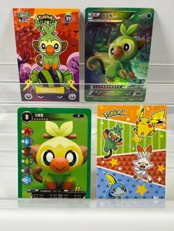 Pokemon Lot of 20 Cards and Stickers All Grookey #810 Grookey Only Pokemon Lot - Image 3