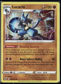 Lucario 079/172 Swsh09: Brilliant Stars Holo Rare Near Mint NM Pokemon TCG - Image 1