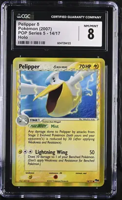 CGC 8 Pelipper 2007 POP Series 5 14/17 Holo Pokemon Card - Image 1