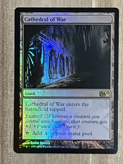 Awesome Magic The Gathering MTG M13 Card Foil Cathedral Of War 221/249 LP - Image 1
