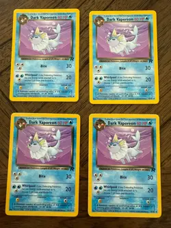 Team Rocket Dark Vaporeon (45/82) lot of 4 Pokemon TCG cards - Image 1