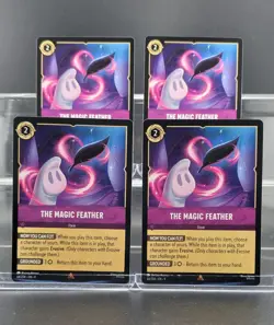 Disney Lorcana The Magic Feather 64/204 Fabled Rare 4 Cards Set - Image 1