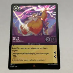 Zeus 61/204 Disney Lorcana The First Chapter Rare Cold Foil Card NM - Image 1