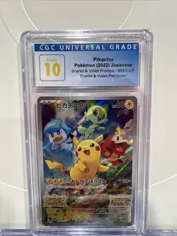 CGC 10 PRISTINE Pikachu Scarlet & Violet JAPANESE Promo 001/SV-P Pokemon Card - Image 1