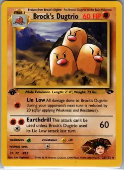 Brock's Dugtrio 1st Edition 22/132 Gym Challenge - Pokemon Card - NM - Image 1