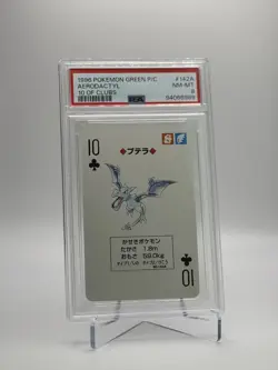 1996 POKEMON GREEN VERSION PLAYING CARDS 10 OF CLUBS #142A AERODACTYL PSA 8 - Image 2
