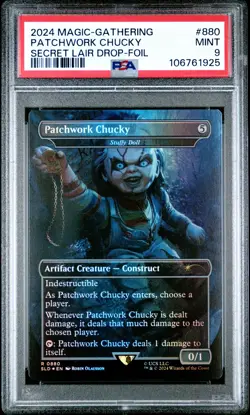 2024 MTG SECRET LAIR DROP FOIL #880 PATCHWORK CHUCKY PSA 9 - Image 1