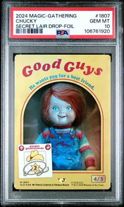 2024 MTG SECRET LAIR DROP FOIL #1807 CHUCKY PSA 10 - Image 1