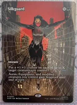 2025 MTG: Marvel Spider-Man “SILKGUARD” Boarderless Extended Art (Unplayed) - Image 1