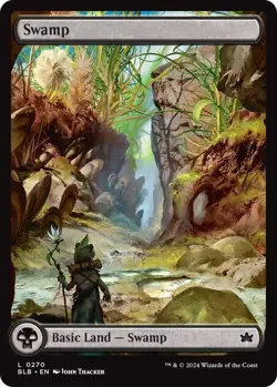 4x FOIL Swamp BLB Bloomburrow MTG 270 FOIL FULL ART BASIC LAND M/NM - Image 1