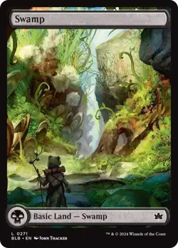 4x FOIL Swamp BLB Bloomburrow MTG 271 FOIL FULL ART BASIC LAND M/NM - Image 1