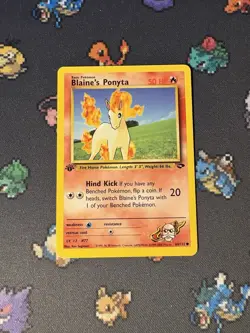 Pokemon Card Blaine’s Ponyta 64/132 Gym Challenge FIRST EDITION - (LP) - Image 1
