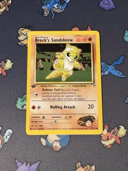 Pokemon Card Brock’s Sandshrew 71/132 Gym Heroes FIRST EDITION - (NM) - Image 1