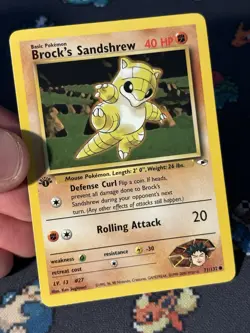 Pokemon Card Brock’s Sandshrew 71/132 Gym Heroes FIRST EDITION - (NM) - Image 2