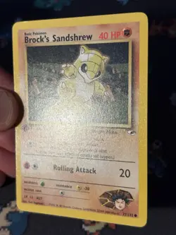 Pokemon Card Brock’s Sandshrew 71/132 Gym Heroes FIRST EDITION - (NM) - Image 3