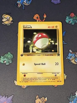 Pokemon Cards Voltorb 69/82 Team Rocket FIRST EDITION WOTC - (LP) - Image 1