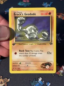 Pokemon Card Brock’s Geodude 68/132 Gym Challenge FIRST EDITION - (NM) - Image 2