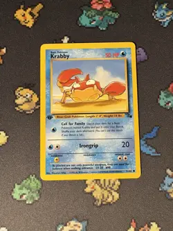 Pokemon Cards Krabby 51/62 Fossil FIRST EDITION WOTC - (NM-) - Image 1