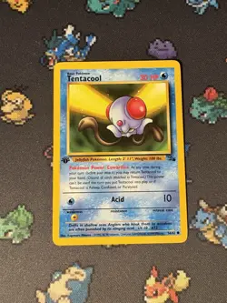 Pokemon Cards Tentacool 56/62 Fossil FIRST EDITION WOTC - (LP) - Image 1