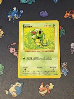 Pokemon Cards Caterpie 45/102 Base Set SHADOWLESS WOTC - (LP) - Image 1