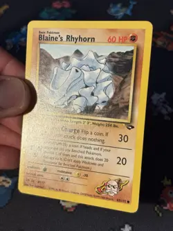 Pokemon Cards Blaine’s Rhyhorn 61/132 Gym Challenge FIRST EDITION - (NM) - Image 2