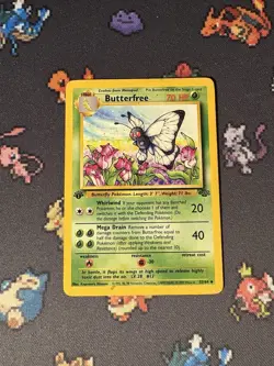 Pokemon Cards Butterfree 33/64 Jungle FIRST EDITION WOTC - (MP) - Image 1