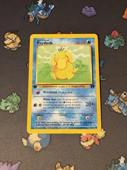 Pokemon Cards Psyduck 65/82 Team Rocket FIRST EDITION WOTC - (LP) - Image 1