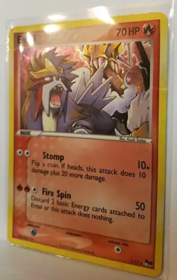 2006 Pokemon Entei 1/17 Pop Series 2 Holo Rare Edition Heavy Wear! - Image 2