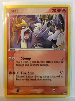 2006 Pokemon Entei 1/17 Pop Series 2 Holo Rare Edition Heavy Wear! - Image 3