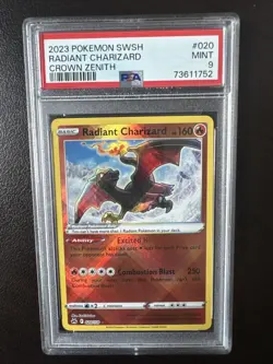 2023 Pokemon Sword & Shield Crown Zenith Radiant Charizard #020/159 PSA 9 - Image 1