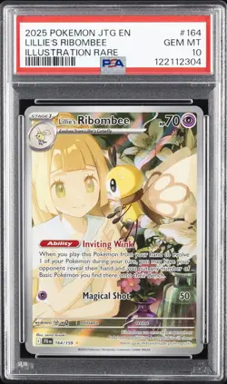 2025 POKEMON JTG EN-JOURNEY TOGETHER ILLUSTRATION RARE LILLIE'S RIBOMBEE PSA 10 - Image 1