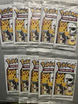 2021 General Mills Cereal Pokemon TCG: 25th Anniversary Sealed Packs (Lot of 10) - Image 1