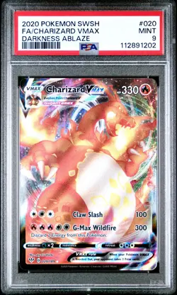 2020 POKEMON SWORD & SHIELD DARKNESS ABLAZE #020 FULL ART/CHARIZARD VMAX PSA 9 - Image 1
