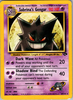 Sabrina's Gengar 29/132 Gym Challenge Unlimited Edition Rare Non Holo Pokemon - Image 1