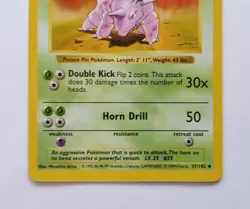 Nidorino - 37/102 Base Set Pokemon 1999 Shadowless English Near Mint See Photos - Image 3