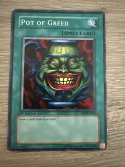 Yu-Gi-Oh Pot of Greed 1st Edition SD3-EN019 MP - Image 1