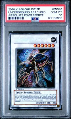 2010 YU-GI-OH! ABPF-ABSOLUTE POWERFORCE 1ST ED UNDERGROUND ARACHNID PSA 10 - Image 1