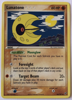 Pokemon TCG Card 2005 Deoxys - Lunatone 36/107 Non-Holo - Image 1