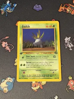 Pokemon Cards Oddish 58/64 Jungle FIRST EDITION WOTC - (MP) - Image 1