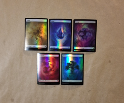 MTG Theros Beyond Death FOIL Basic Land Set of 5 (NM/M) One of Each Artwork! - Image 1