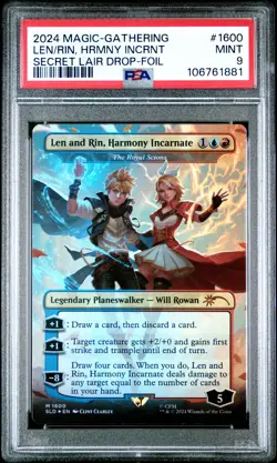 2024 MTG SECRET LAIR DROP FOIL #1600 LEN AND RIN, HARMONY INCARNATE PSA 9 - Image 1