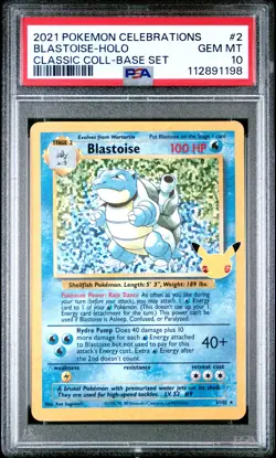2021 POKEMON CELEBRATIONS CLASSIC COLL #2 BLASTOISE-HOLO PSA 10 - Image 1
