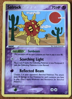 2005 Pokemon TCG Solrock EX Deoxys 47/107 Non-Holo Uncommon - Image 2