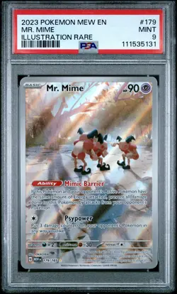2023 POKEMON MEW EN-151 ILLUSTRATION RARE #179 MR. MIME PSA 9 - Image 1