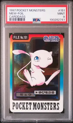 Mew Pokemon 1997 FOIL Bandai Carddass Japanese #151 PSA 9 - Image 1