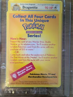 3x SEALED 1999 Pokemon Black Star Promo WB Movie Stamp PIKACHU DRAGONITE MEWTWO - Image 3