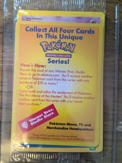 3x SEALED 1999 Pokemon Black Star Promo WB Movie Stamp PIKACHU DRAGONITE MEWTWO - Image 4