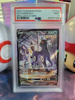 Umbreon TG22/TG30 Pokemon TCG SW&SH Brilliant Stars Ultra Rare PSA 9 - Image 1
