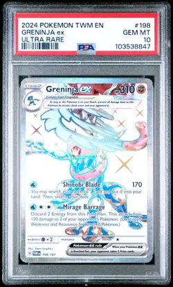 2024 POKEMON TWM EN-TWILIGHT MASQUERADE ULTRA RARE #198 GRENINJA EX PSA 10 - Image 1
