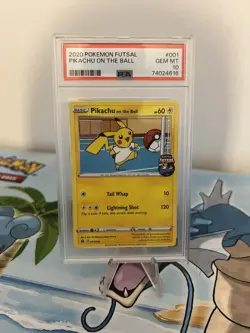 PSA 10 Gem Mint Pokemon Pikachu on the Ball 001/005 Pokemon Futsal Promo 2020 - Image 1